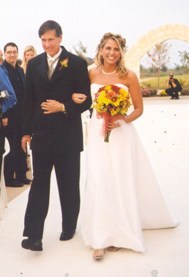 Father and Daughter Walking Down the Wedding Isle